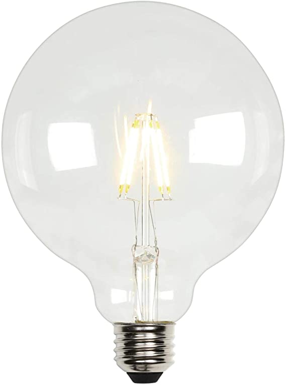 Westinghouse Lighting 4317500 6.5 (60-Watt Equivalent) G40 Dimmable Clear Filament Medium Base LED Light Bulb