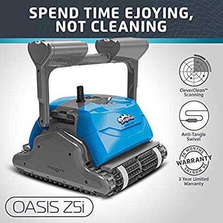 Dolphin Oasis Z5i Robotic Pool Cleaner by Maytronics, 99991079-Z5i, Ideal for In-Ground Pools Up to 50 Feet.