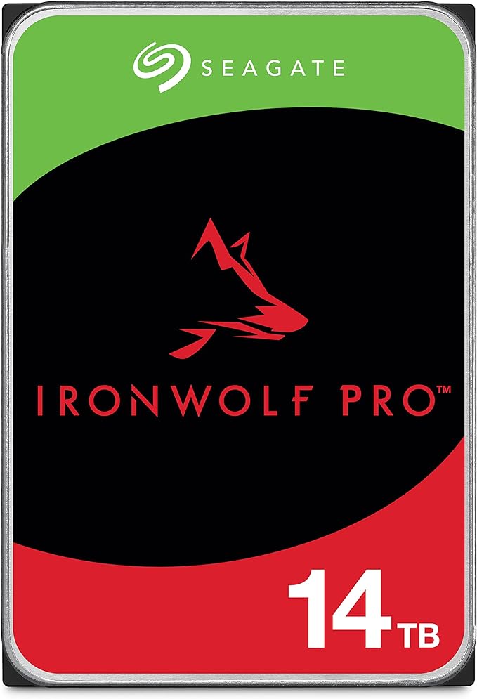 Seagate IronWolf Pro 14 TB NAS RAID Internal Hard Drive - 7,200 RPM SATA 6 Gb/s 3.5-inch (ST14000NE0008)