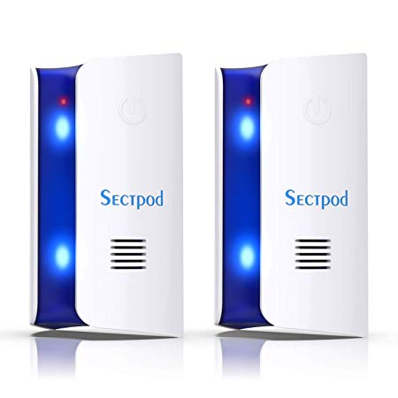Sectpod Ultrasonic Pest Repeller, Electromagnetic Wave Electronic Mute Radiation-Free Plug in Pest Repeller Repellent Pest Control for Reject Mosquito Roach Mice Spider Ant Bug Rodent (2 Pack)