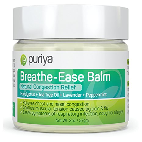 Puriya Chest Rub for Relief - Chest and Nasal Congestion Relief. Soothes Sore Throat, Dry Cough, Stuffy Nose & Sinus Infection. Works for Bronchitis, Allergies, Headaches. A Must for Cold and Flu