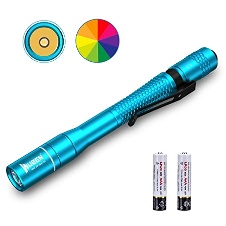 WUBEN E19 LED Pen Light Flashlight 200 Lumens High CRI NICHIA LED (Ra 90 ) IP68 Waterproof 2 AAA Batteries Included 4 Modes Inspection Penlight for Diagnostic Outdoors Household Use