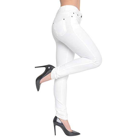 PURL New Womens Skinny Fit Coloured High Waisted Stretchy Jeggings Ladies Zip Up Jeans Pants Trousers Leggings Plus Size 8 10 12 14 16 18 20 22 24 26 28