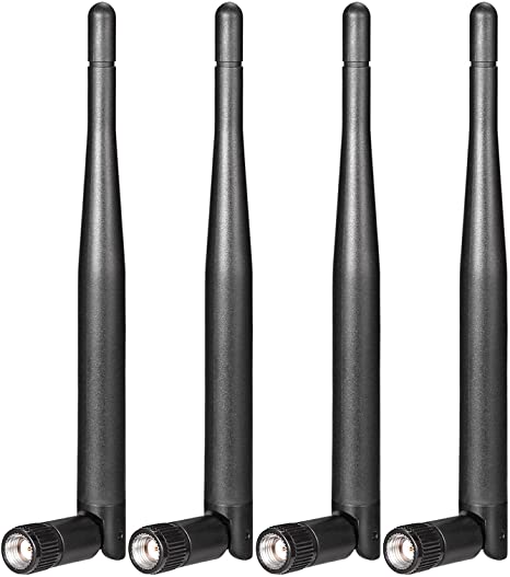 Bingfu Dual Band WiFi Antenna 2.4GHz 5GHz 5.8GHz 3dBi RP-SMA Male Antenna Replacement (4-Pack) for WiFi Router Wireless Network Card USB Adapter Security IP Camera Video Surveillance Monitor