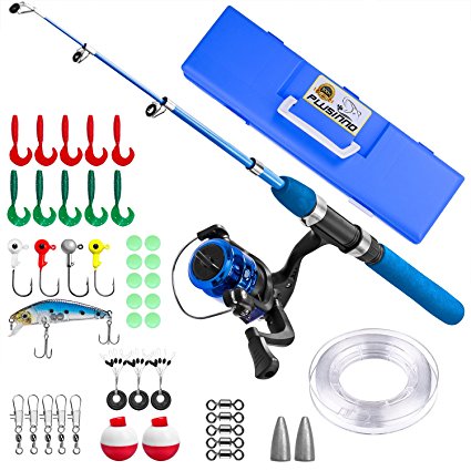 Kids Fishing Pole,Light and Portable Telescopic Fishing Rod and Reel Combos for Youth Fishing by PLUSINNO