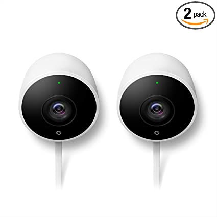 Google Nest Cam Outdoor 2-Pack - Weatherproof Outdoor Camera for Home Security - Surveillance Camera with Night Vision - Control with Your Phone