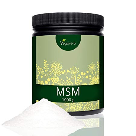 MSM (methylsulfonylmethane) | 1kg Pure Powder | 99.9% Highly Dosed Sulphur | Vegan & Vegetarian by Vegavero