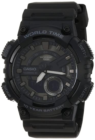 Casio Youth Combination Analog-Digital Black Dial Men's Watch - AEQ-110W-1BVDF (AD218)