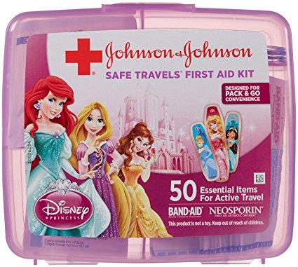 Johnson & Johnson Red Cross SAFE TRAVELS First Aid Kit-DISNEY Princesses-50 ct