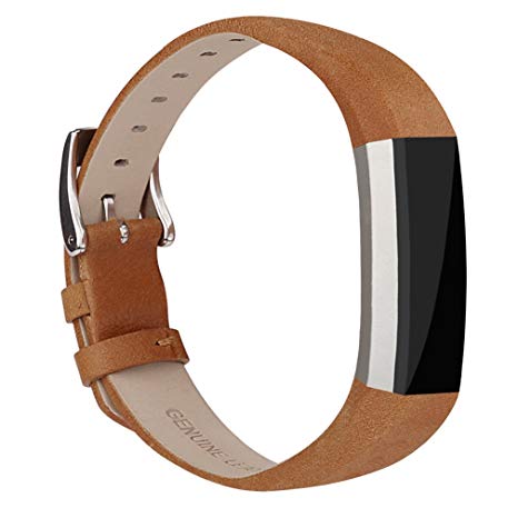 for Fitbit Alta HR and Alta Bands Leather, Vancle Leather Band for Fitbit Alta HR and Fitbit Alta Strap (Brown-Leather)