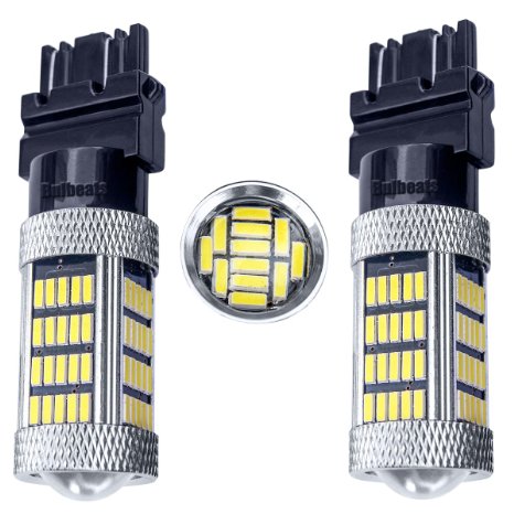 Bulbeats 1200 Lumens 2 X 92-BT Chipsets 3056 3156 3057 3157 LED Bulbs with Projector  Xenon White 6000K