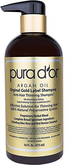 Pura d'or Gold Label Anti-Hair Loss Bundle Gold Label Anti-Hair Loss Shampoo 16 Fluid Ounce