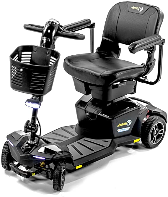 Pride Jazzy ZT Zero Turn 8 ; 4-Wheel Travel Mobility Scooters, 4-Wheel Stability Meets 3-Wheel Maneuverability (Onix Black)