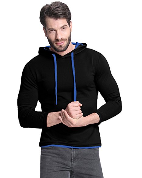 StyleDome Men's Long Sleeve Hoodies Cotton Sweatshirt Jacket Pullover Shirts