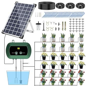 Ankway Drip Irrigation Kit Solar Drip System Automatic Watering System for Potted Plants (5W)