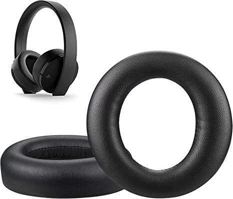 SOULWIT Ear Pads Cushions for Sony New Gold Wireless Playstation PS4 Headset, Replacement Earpads for 2018 Version, Headphone Model CUHYA-0080 (Black)