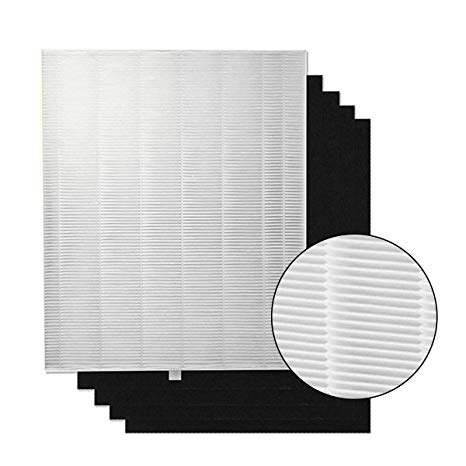 JUNHUI Replacement HEPA Filter with Carbon Pre Filter Compatible with Honeywell HPA100 Air Purifier 1 HEPA   4 Carbon Filters