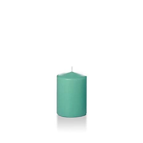 Yummi 3" x 4" Aqua Green Round Pillar Candles - 3 per pack