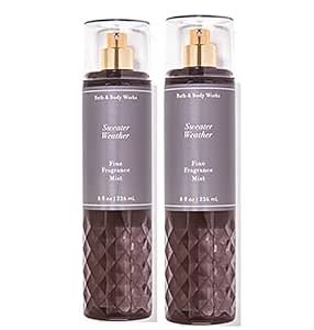 Bath and Body Works Sweater Weather Fine Fragrance Mists Pack Of 2 8 oz. Bottles (Sweater Weather)