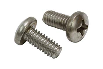 #12-24 X 5/8" Stainless Pan Head Phillips Machine Screw, (50 pc), 18-8 (304) Stainless Steel Screw by Bolt Dropper