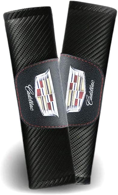 DEFTEN Customization Carbon Fiber Seat Belt Cover Shoulder Pad Cushion Fit for Cadillac XT6 XT5 XT4 CT6 CT5 XTS CTS ATS SLS Escalade (2 pcs)