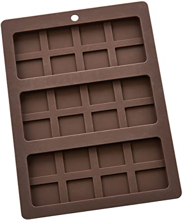 Mrs. Anderson’s Baking Triple Chocolate Bar Mold, Non-Stick European-Grade Silicone, Makes 3 Standard-Sized Chocolate Bars