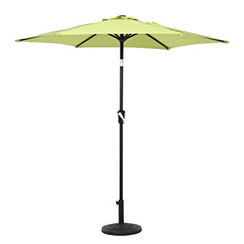 Grand Patio 7.5 Ft UV Protective Outdoor Market Umbrella with Push Button Tilt and Crank, Green