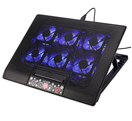Laptop Cooler, Homgrace 15.6"-17" Laptop Cooling Pad 6 Fans Super Quiet Gaming Laptop Cooling Pad with Adjustable Stand 1200 RPM USB Powered Laptop Cooling Fan
