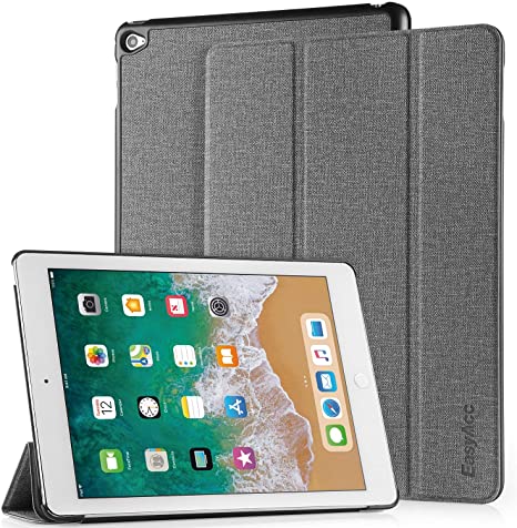 EasyAcc Case for iPad Air 2, Ultra Slim Cover Protective PU Leather Case with Stand Function/Auto Sleep Wake Up Function Compatible with iPad Air 2 2014 Model Number A1566/A1567 - Grey