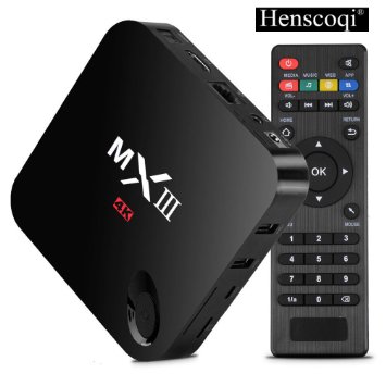 Henscoqi MXIII MX3 Quad Core Amlogic S802 2G8G Smart HTPC TV Box Support 3D-HD 4K Android 442 Miracast DLNA Airplay and 245GHz Dual Wifi Bluetooth 40 Update Online Black