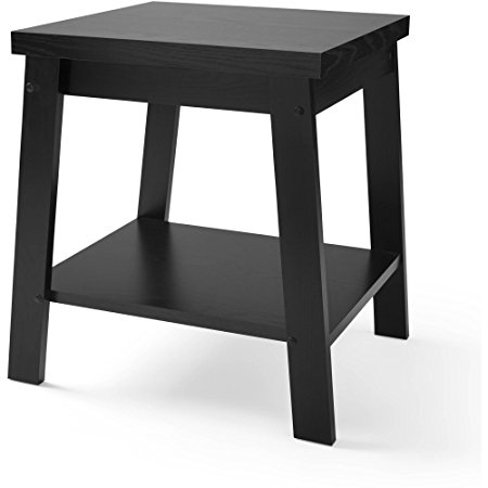 Sturdy small side table with open shelf for storage (1, Black)