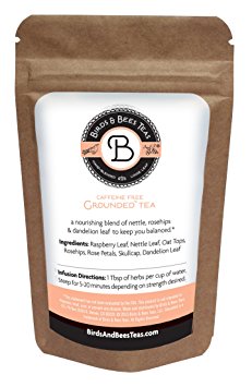 Birds & Bees Teas - Grounded Organic Tea - Refill Bag - Red Raspberry Leaf Blend Supports Fertility! A Delicious Herbal Tea Blend that is also Great for Pregnant or Nursing Mothers. (~40 servings)