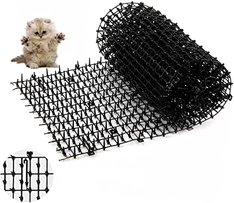Flying Spoon Cat Scat Mat, Anti Cat Mat with Spikes Indoor & Outdoor for Garden, Fence, Anti-Cats Network Digging Stopper Prickle Strip