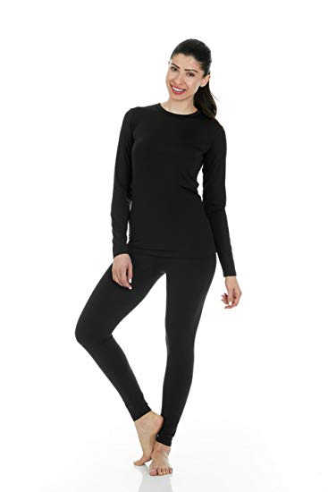 Women's Ultra Soft Thermal Underwear Long Johns Set with Fleece Lined