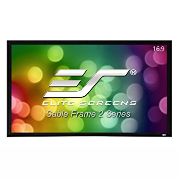 Elite Screens Sable Frame 2, 100-inch 16:9, Active 3D 4K Ultra HD Ready Fixed Frame Home Theater Projection Projector Screen, ER100WH2