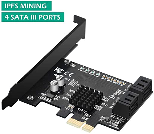 MZHOU PCIE 2.0 X 1 to SATA 4 Port Adapter Card Marvell Chipset Without Raid for Ipfs Mining and Adding Sata 3.0 Devices