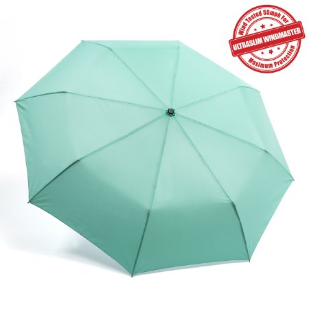 Kolumbo Travel Umbrella - Proven Unbreakable Windproof Tested 55MPH - Sturdy Durability Tested 5000 Times - Compact UltraSlim Windmaster Umbrellas Auto OpenClose - Gift Box - Lifetime Guarantee