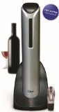 Ozeri Pro Electric Wine Opener with Wine Pourer Stopper and Foil Cutter in Silver