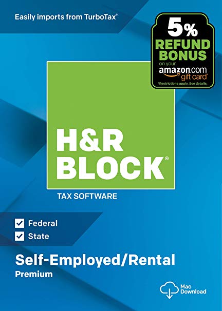 H&R Block Tax Software Premium 2018 with 5% Refund Bonus Offer [Mac Download]
