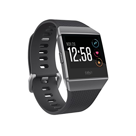 Fitbit Ionic Smartwatch, Charcoal/Smoke Gray, One Size (S & L Bands Included)