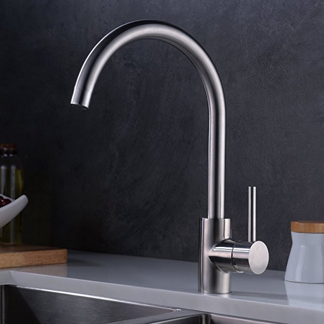 CREA Kitchen Faucet, Stainless Steel 360 Degree Swivel Kitchen Sink Mixer Tap Brushed Nickel