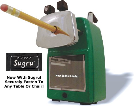 Best Manual Heavy Duty Pencil Sharpener for Classrooms, Office, Teachers and Schools bundled with Sugru, Securely Fasten to any Surface