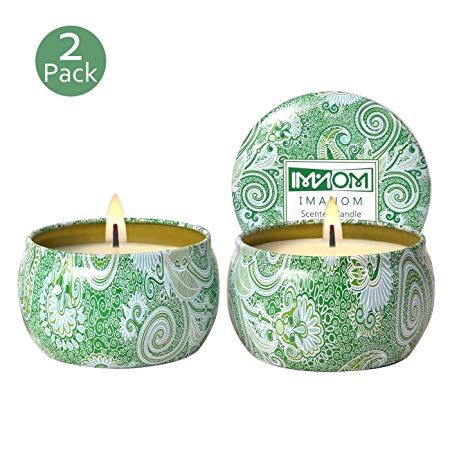 Citronella Candles, Scented Travel Candle, Aromatherapy Candle for Indoor and Outdoor 2 Pack, Soy Wax Tin Candle with Citronella