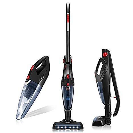 Vacuum Cleaner, Cordless Vacuum Cleaner 2 in 1, 22.2V Powerful Suction, Long-Lasting, Stick Vacuum with LED Motor Brush and 2200mAh Li-ion Rechargeable Battery, By DEIK