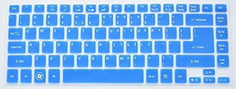 Silicone Laptop Keyboard Cover Skin Protector for Acer Aspire R7-571, R7-571G, R7-572, E1-470P, M5-481T, V5-431, V5-471, V5-471G, V3-471, V3-471G, V5-472, 4830, 4830T, AS4830T, 3830, 3830T, AS3830T series -Translucent blue