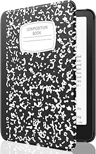 MoKo Case for All-New 7" Kindle Paperwhite (12th Generation-2024) and Kindle Colorsoft Signature Edition 2024, Lightweight Shell Cover with Auto Wake/Sleep for Kindle Paperwhite 2024, Notebook Black