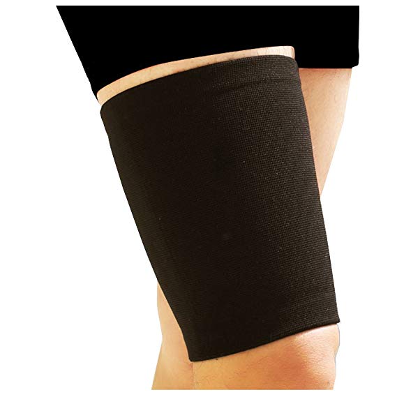 HNYG 1 Pair of Elastic Anti-Chafing Thigh Bands - Outdoor Sports Thigh Protector A620 Black