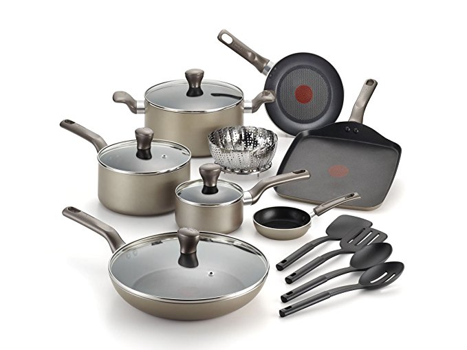 T-Fal Culinaire Champagne 16 Piece Cookware Set