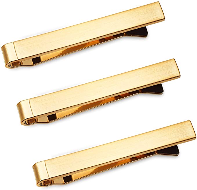 Tie Bar Set 3-Pc Tie Clips for Skinny Ties, 1.5 Inch w/Gift Box Puentes Denver