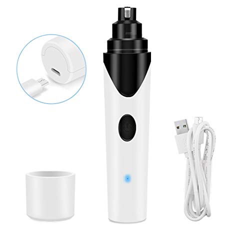 ONSON Dog Nail Grinder - Pets Electric Nail Trimmer Clipper for Dogs Cats and Small Medium Pets Paws - Rechargeable Portable - Includes USB Wire